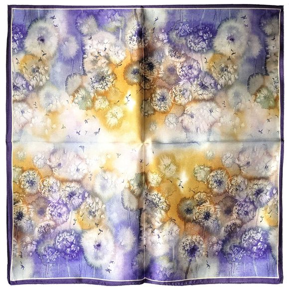 NWT Genuine 100% Mulberry Silk Satin Scarf 21"x21" Small Square Shawl 55011 - Picture 3 of 9